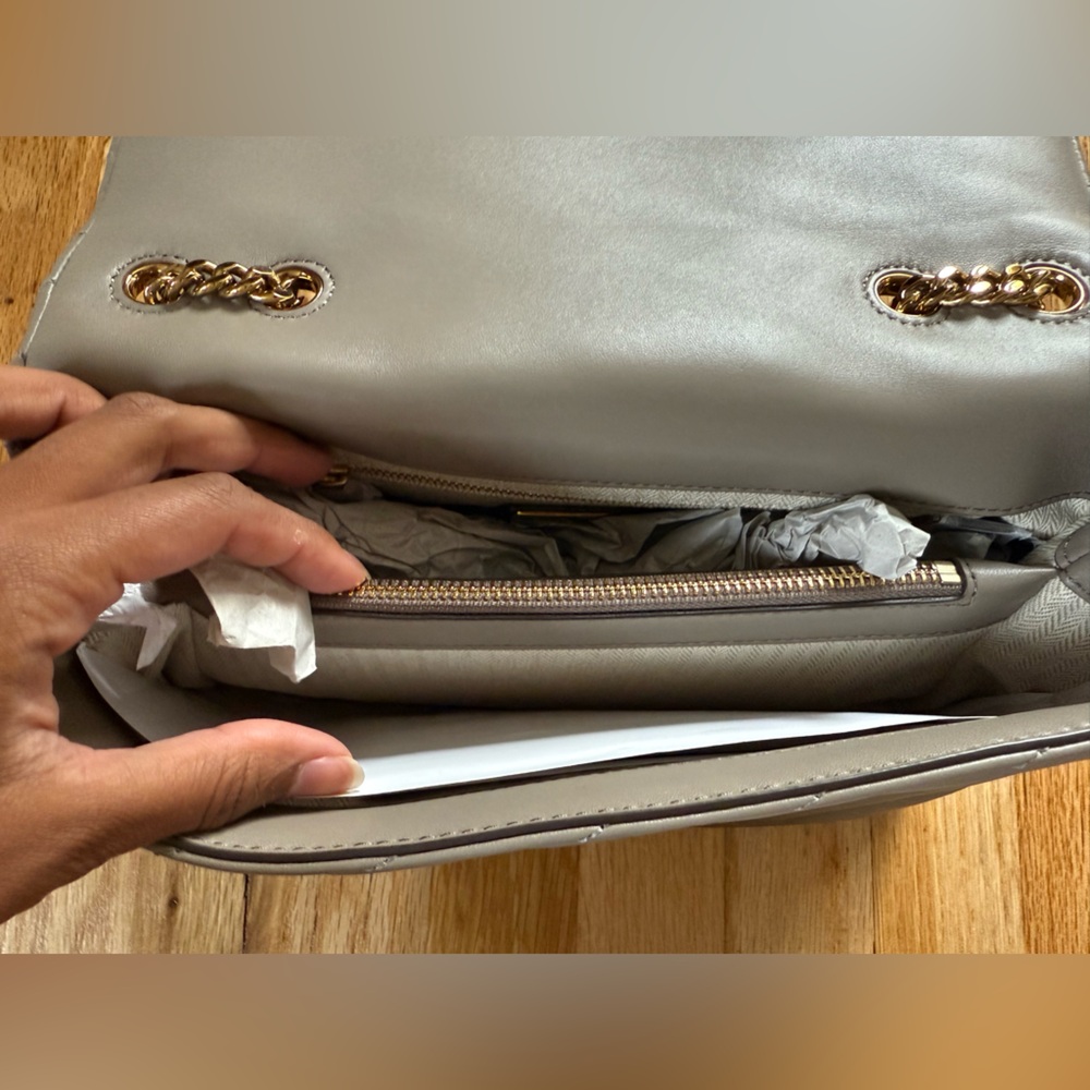 NWOT Tory Burch Kira Convertible Shoulder Bag - Gray Heron - Picture 8 of 10